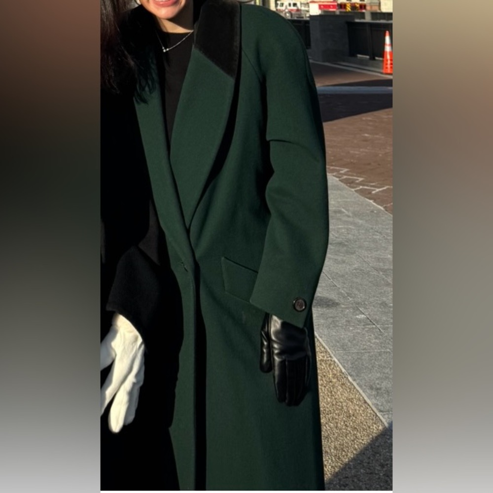 Vintage Women’s Green 100% Wool Overcoat - please read
